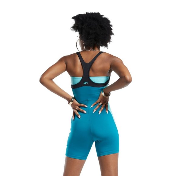 Reebok x Cardi B Leotard 2 in 1 Bodysuit Size XL Aerobics Bodywear Workout - Picture 3 of 5